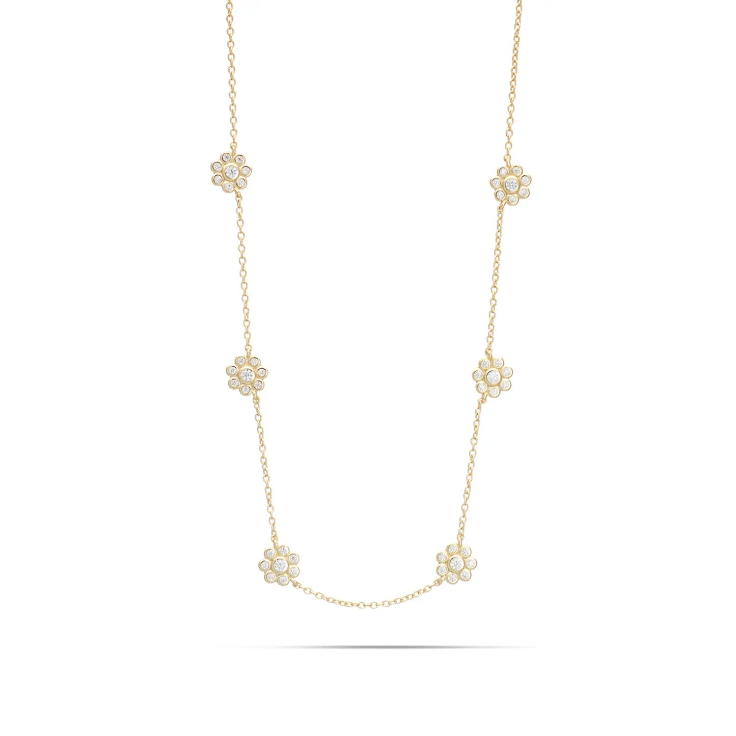 Collar Colgante de Plata 925 chapado de oro con circonia