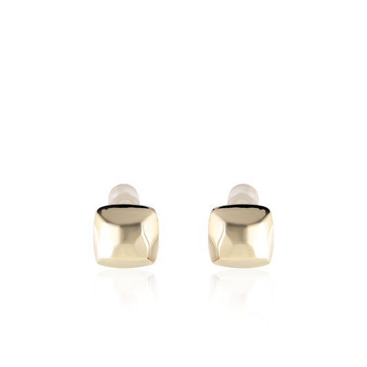 Pendientes cubo de plata 925 chapado en oro