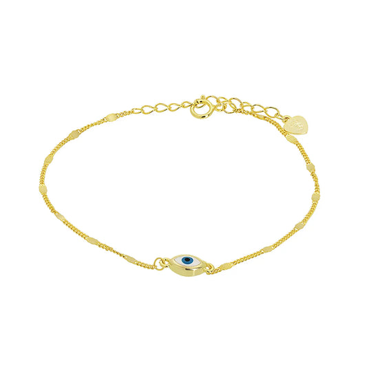 Pulsera con ojo de doble cara en Plata 925 chapado en oro