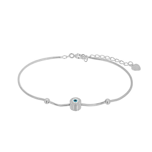 Pulsera con ojo de doble cara en Plata 925 con circonias