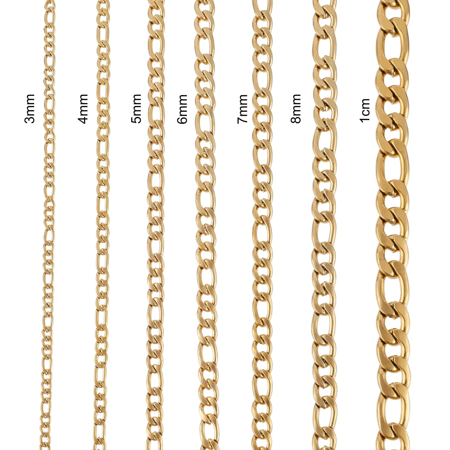 Cadena de acero inoxidable chapado de oro