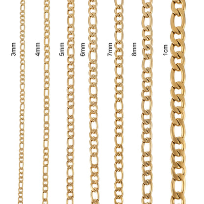 Cadena de acero inoxidable chapado de oro